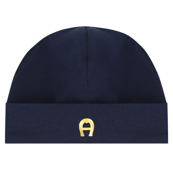 Navy Blue & Gold Logo Baby Hat