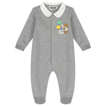 Grey Teddy Bear Logo Babygrow