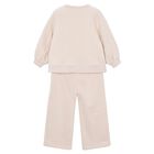 Girls Beige Puppy Tracksuit, 1, hi-res