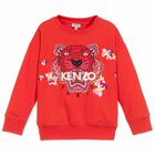 Girls Red Tiger Sweatshirt, 1, hi-res
