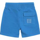 Younger Boys Blue Logo Shorts, 1, hi-res