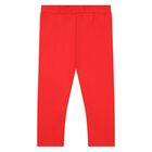 Younger Girls Ivory & Red Teddy Bear Leggings Set, 1, hi-res