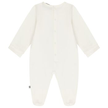 White & Gold Logo Babygrow
