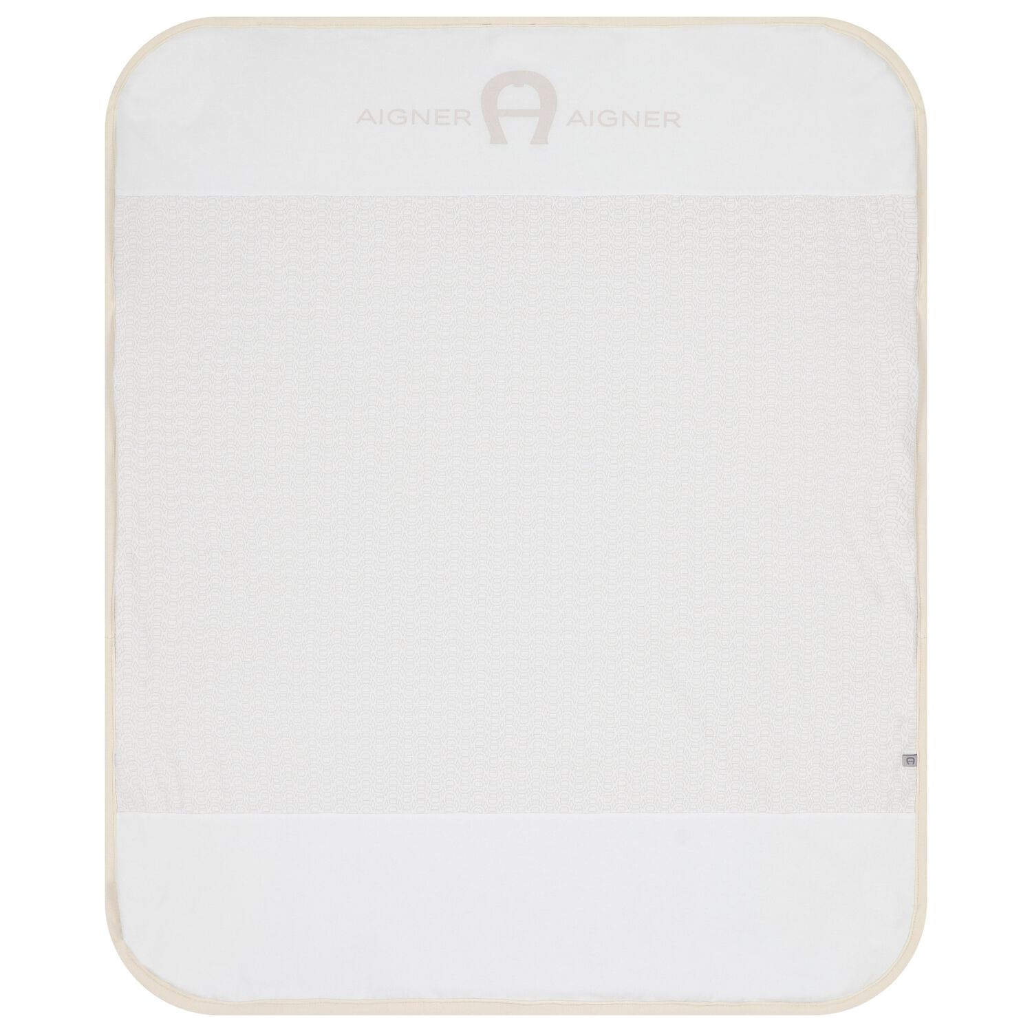 White & Beige Logo Baby Blanket, 1, hi-res