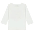 Younger Girls White Tiger Long Sleeve Top, 1, hi-res
