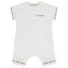 White Check Baby Romper, 1, hi-res