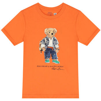 Boys Orange Polo Bear T-Shirt