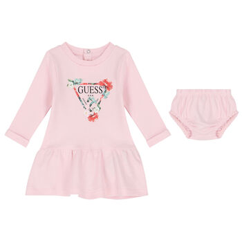 Younger Girls Pink Logo Dress Set