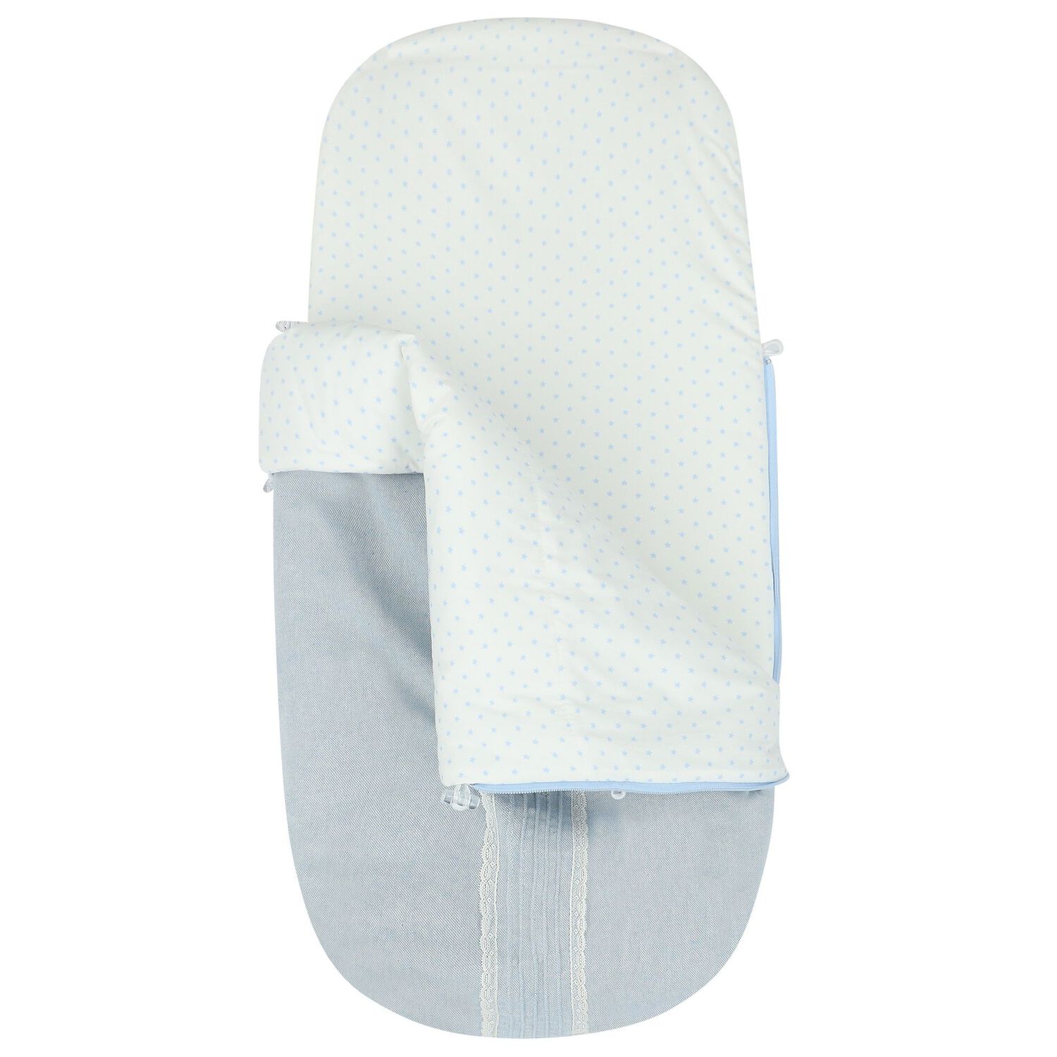 مدس عربة أطفال مزين النجوم باللون الأزرق والأبيض , 2, hi-res image number null