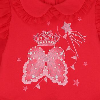 Girls Red Ruffle Tulle Dress