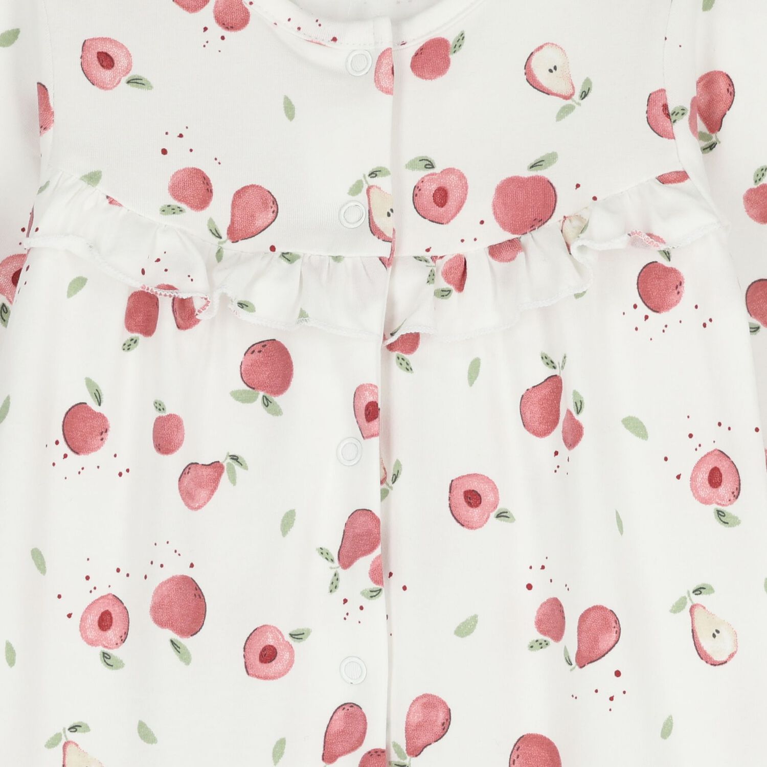 Baby Girls White & Pink Apple Babygrow ( 2-Pack ), 2, hi-res