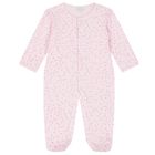 Baby Girls Pink Hearts Babygrow, 1, hi-res