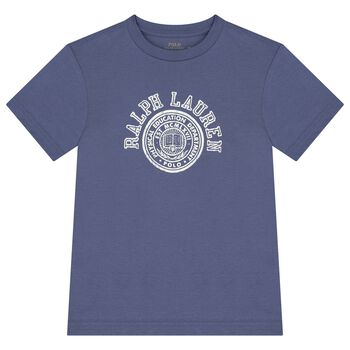 Boys Navy Blue Varsity Logo T-Shirt
