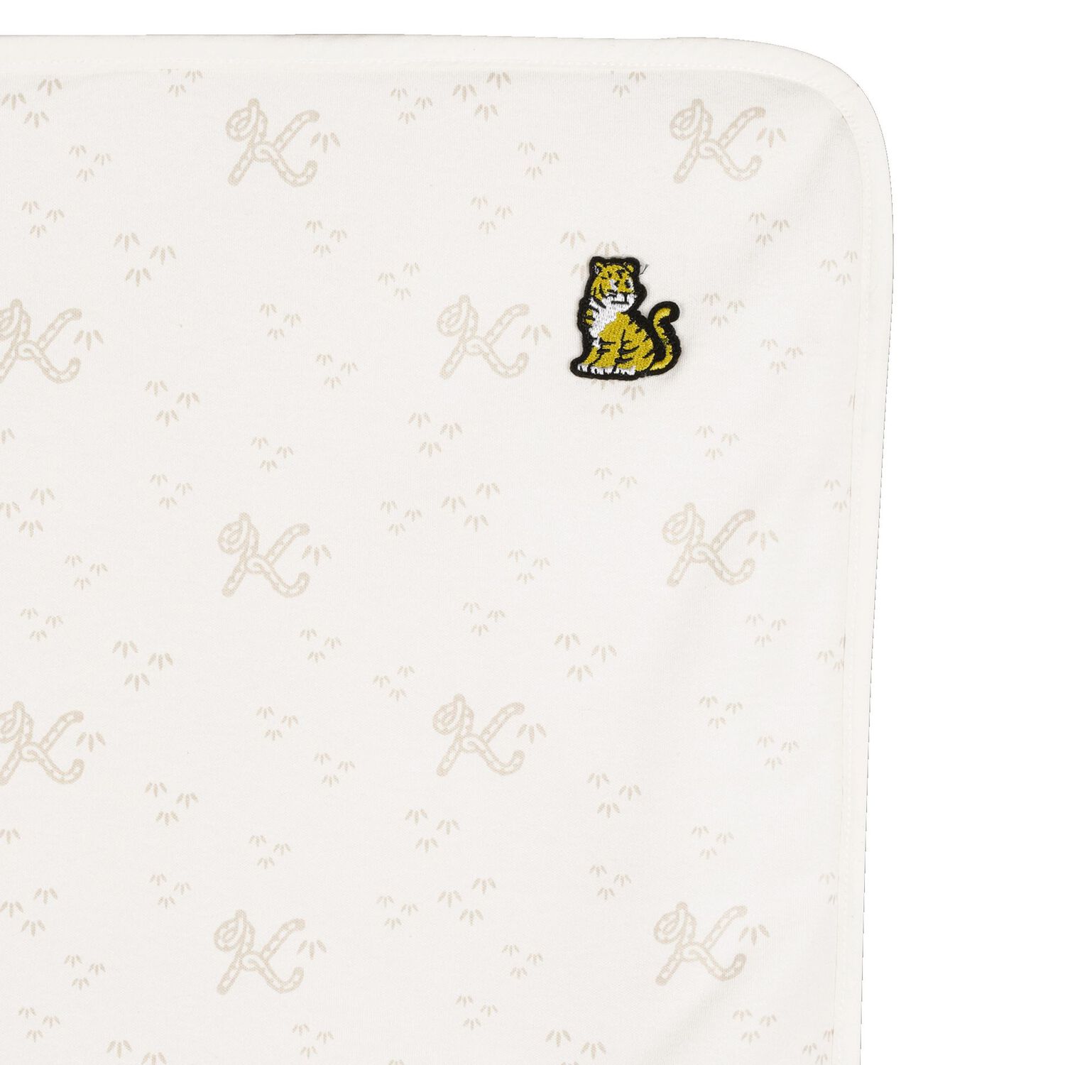 Ivory & Beige Tiger Logo Baby Blanket, 1, hi-res