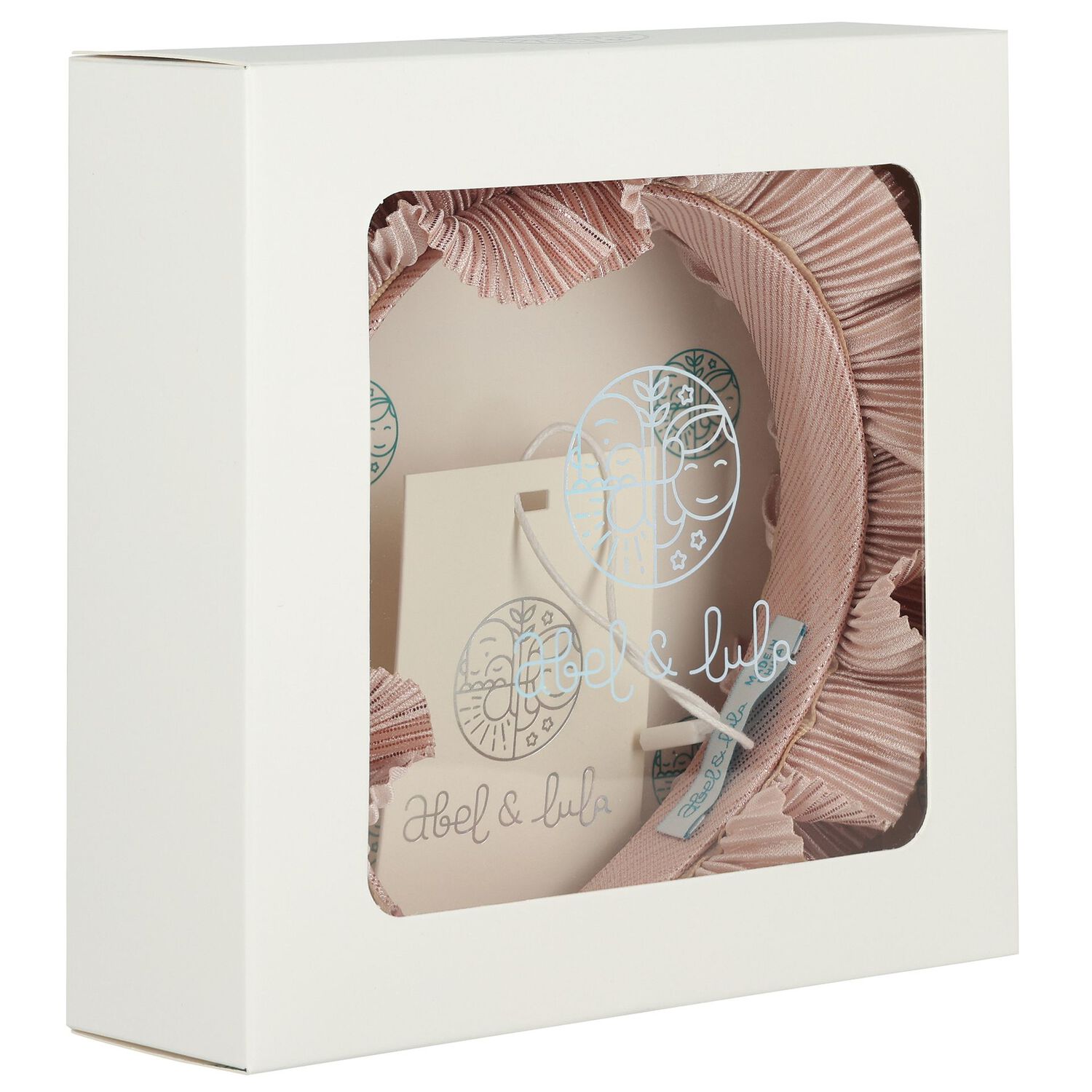 Girls Pink Pleated Ruffled Headband, 2, hi-res