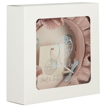 ربطة رأس  مطوية ومكشكشة باللون الوردي للبنات