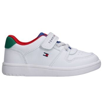 Boys White Logo Trainers