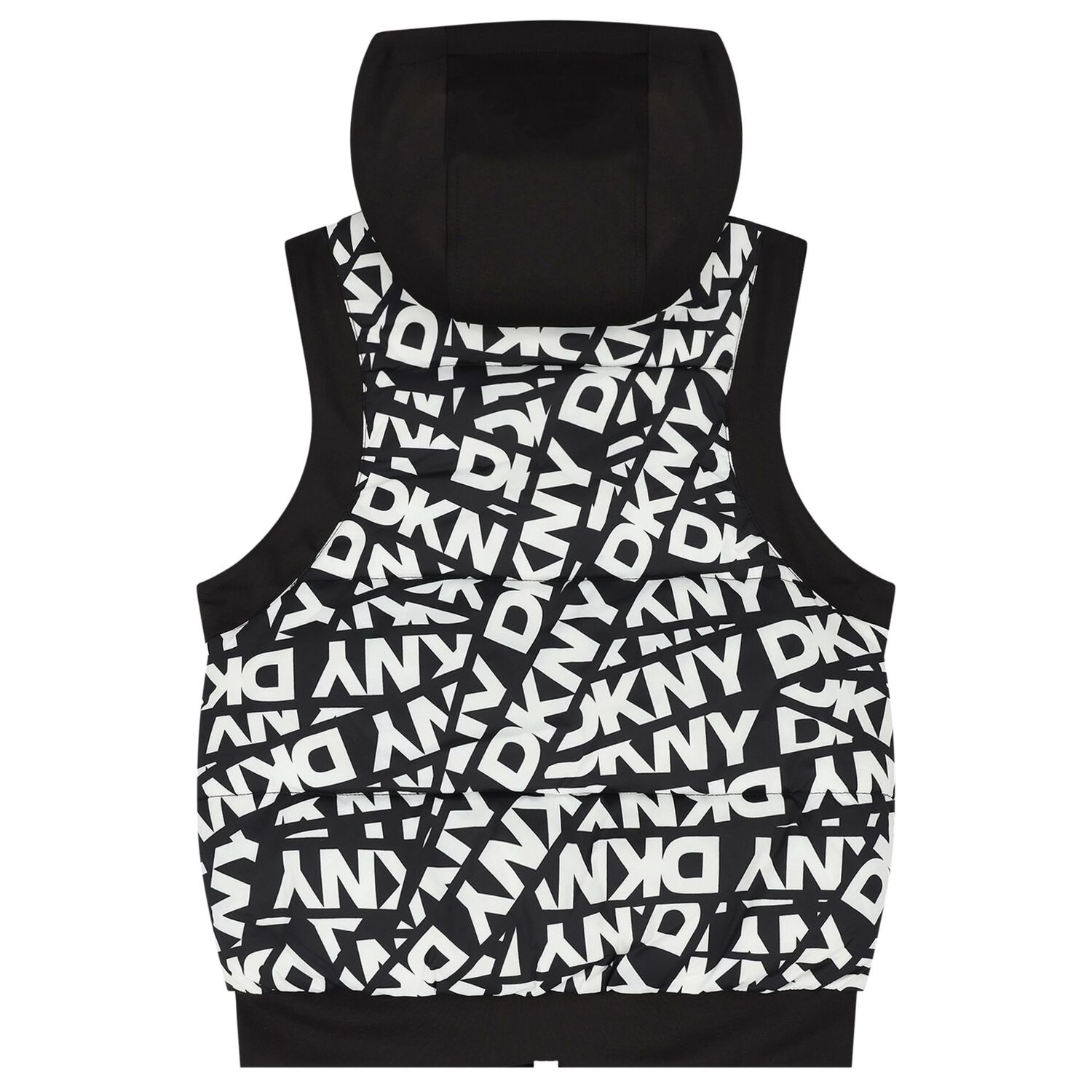 Black & White Logo Reversible Hooded Gilet, 1, hi-res image number null