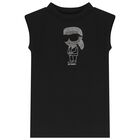 فستان بنات بالشعار باللون الأسود, 1, hi-res