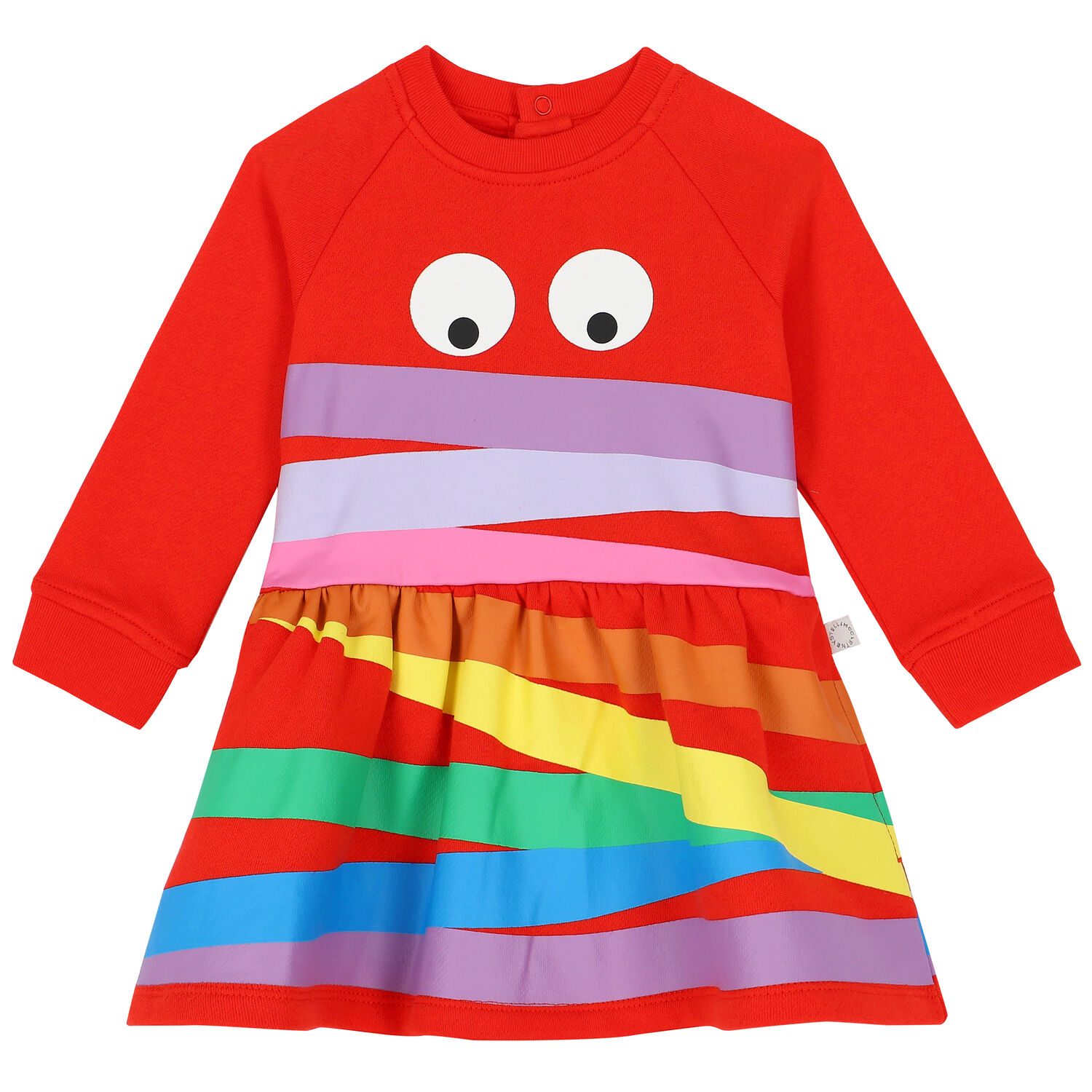 Younger Girls Red Striped Dress, 1, hi-res