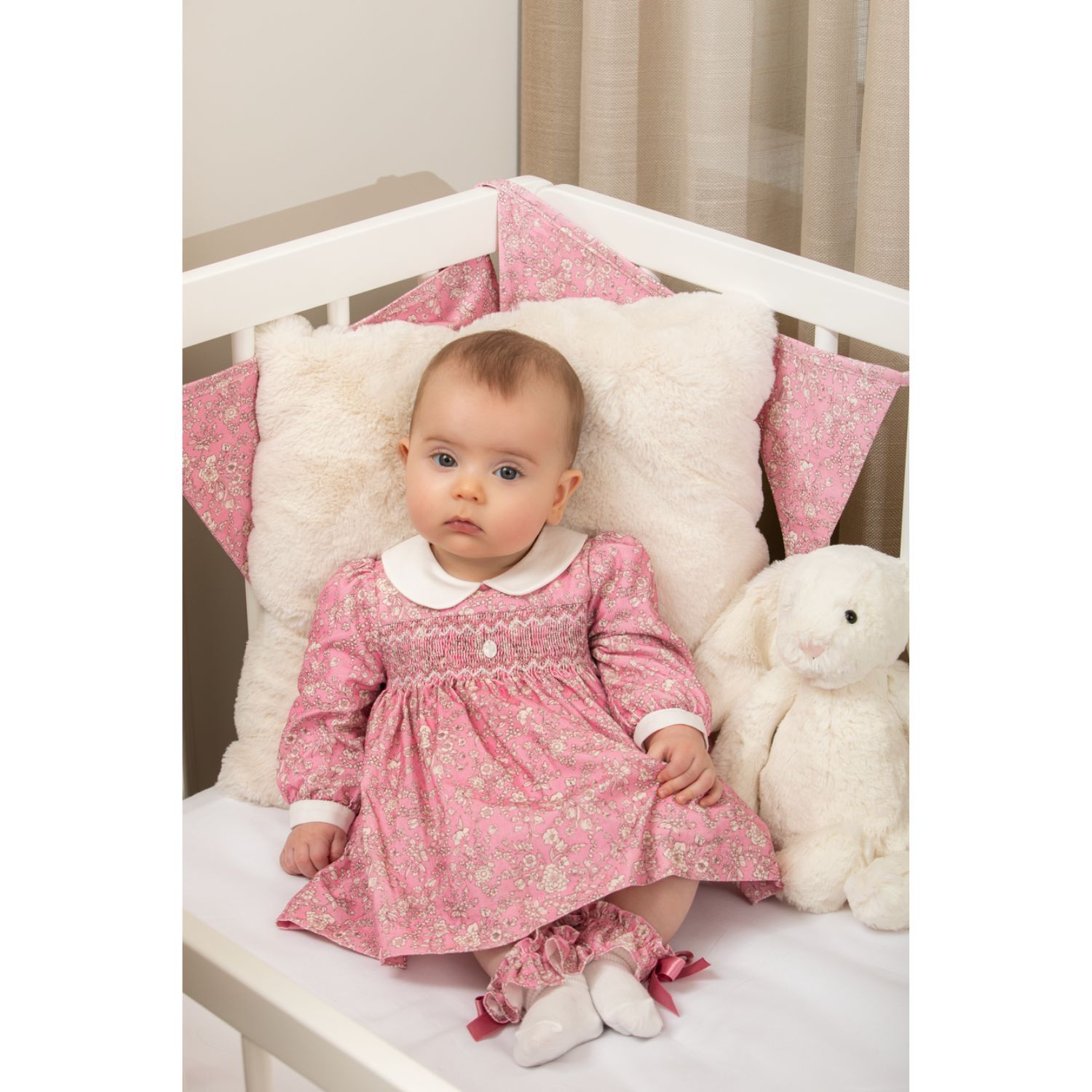 جوارب للبنات باللون الأبيض و الوردي , 1, hi-res