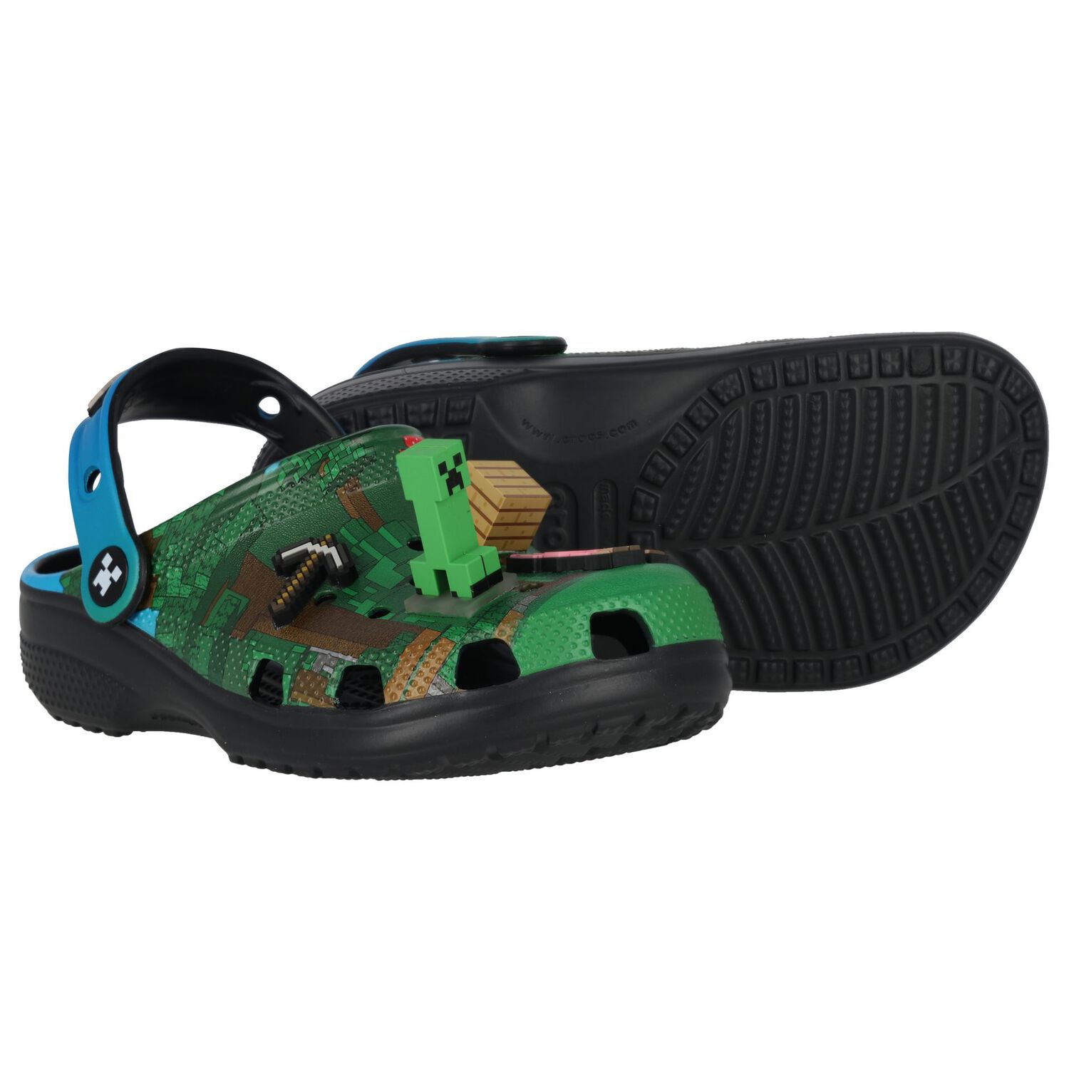 Black & Green Minecraft Classic Clogs Sandals, 1, hi-res