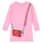 Girls Pink Logo Dress, 1, hi-res