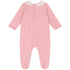 Girls Pink Heart Babygrow, 1, hi-res