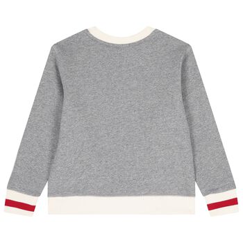 Boys Grey Logo Polo Bear Sweatshirt, 1 Boys Grey Logo Polo Bear Sweatshirt