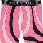 Girls Pink Vortice Logo Leggings, 1, hi-res