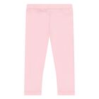 Younger Girls Pink Logo Leggings, 1, hi-res