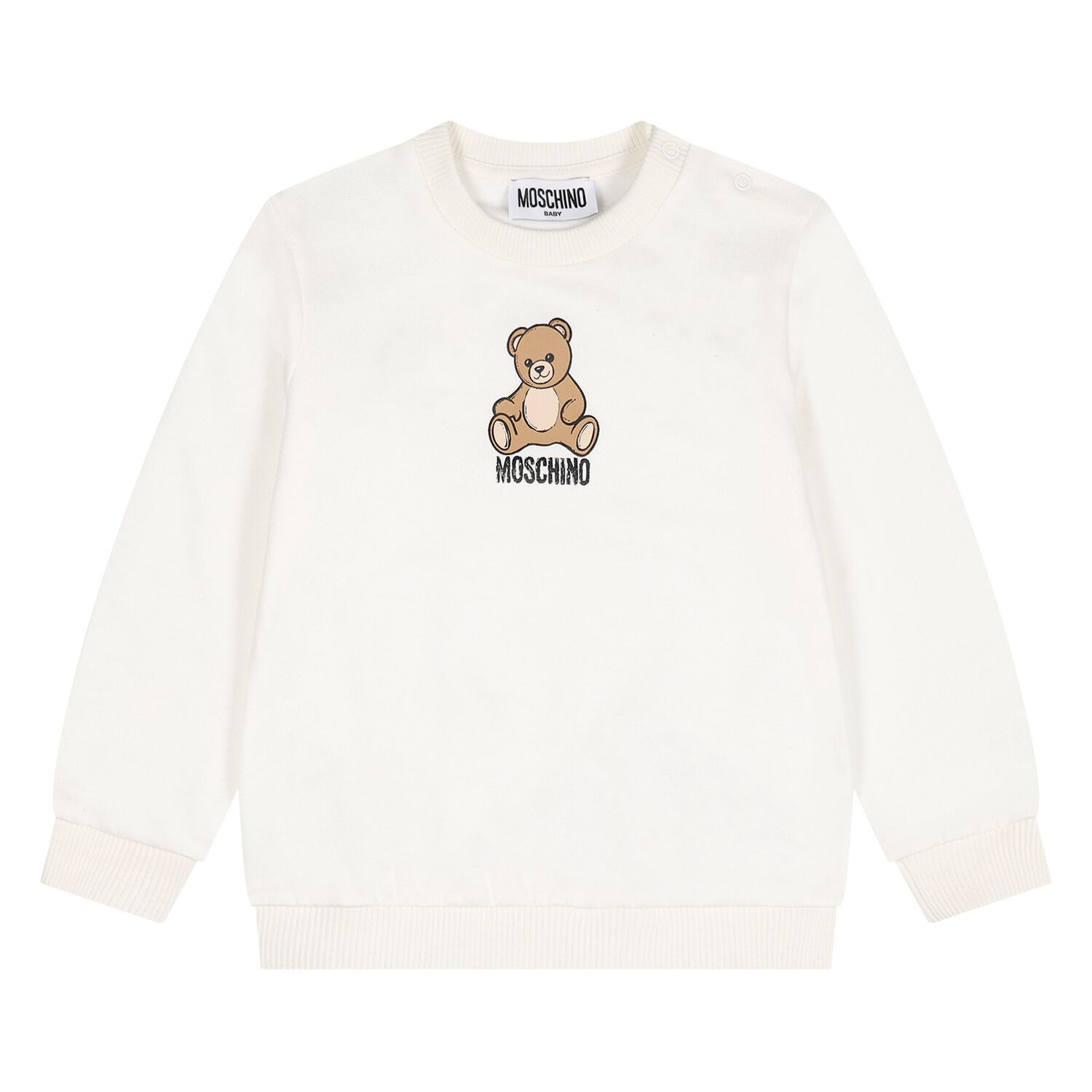 Younger White Teddy Bear Logo Sweatshirt, 1, hi-res