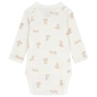 Ivory & Beige Teddy Bear Logo Baby Bodysuit ( 3-Pack ), 1, hi-res