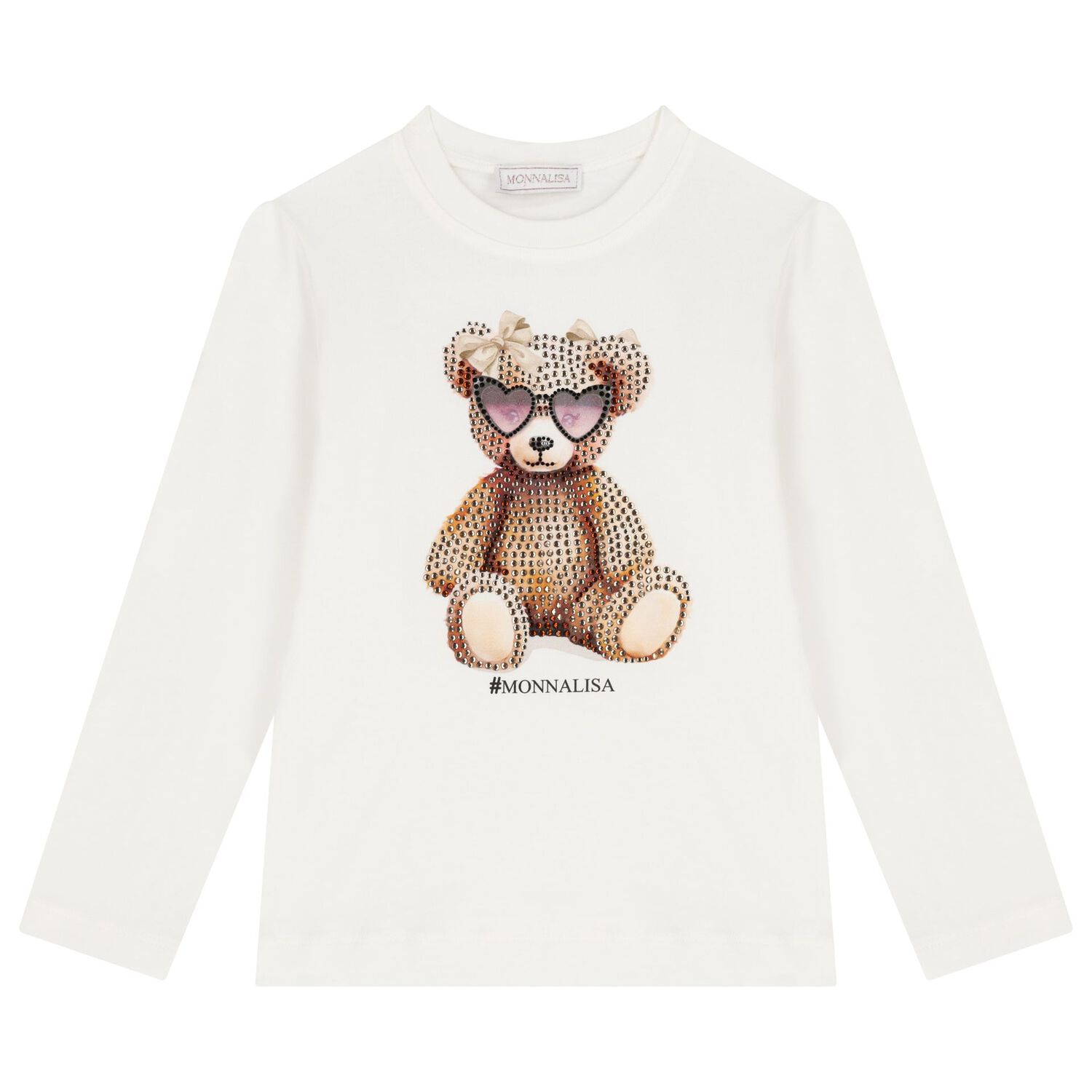 طقم ليجينز للبنات بطبعه تيدى بير باللون الاسود والعاجى , 1, hi-res