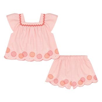 طقم شورت مرجاني للبنات 