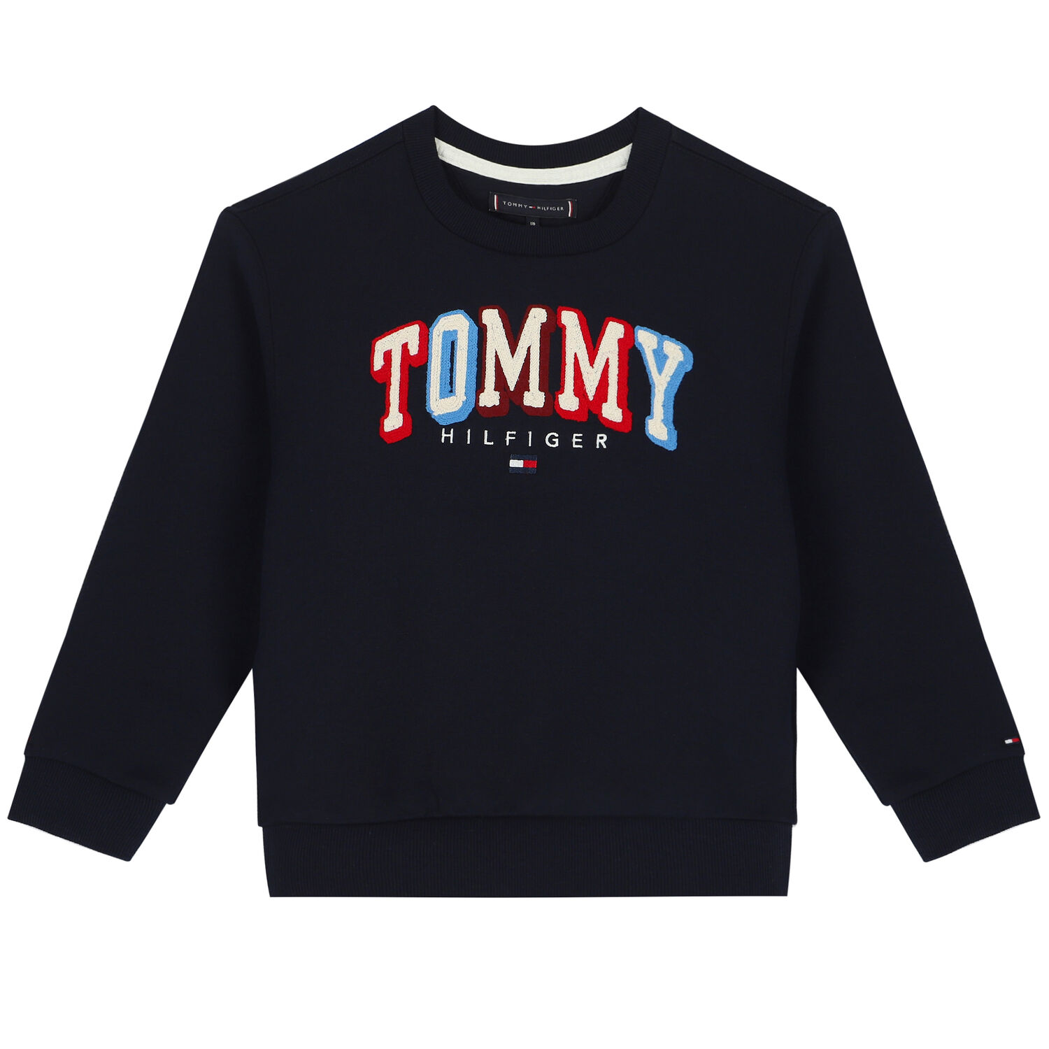 Boys Navy Logo Embroidered Sweatshirt, 1, hi-res