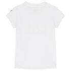 Girls White Logo T-Shirt, 6, hi-res