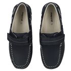 Boys Navy Blue Leather Shoes, 1, hi-res