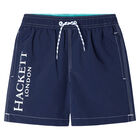Boys Navy Nylon Swim Shorts, 1, hi-res