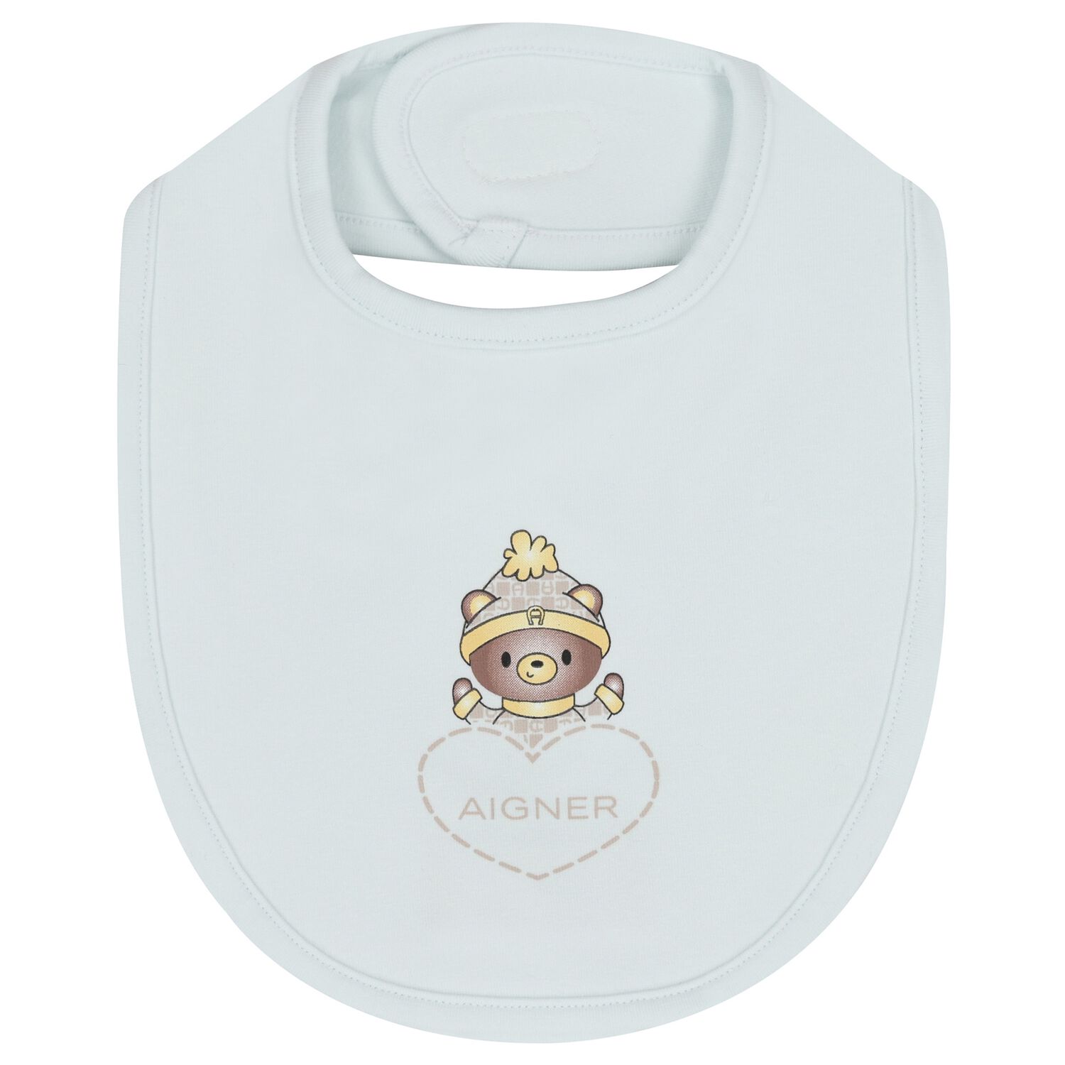 Baby Boys Blue Teddy Bear Logo Bib, 2, hi-res