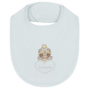 مريلة بشعار دب تيدي باللون أزرق للأولاد