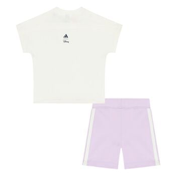 طقم شورت للبنات بطبعه ديزنى باللون العاجى والبنفسجى 