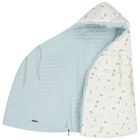 Ivory & Blue Safari Hooded Reversible Baby Nest, 1, hi-res