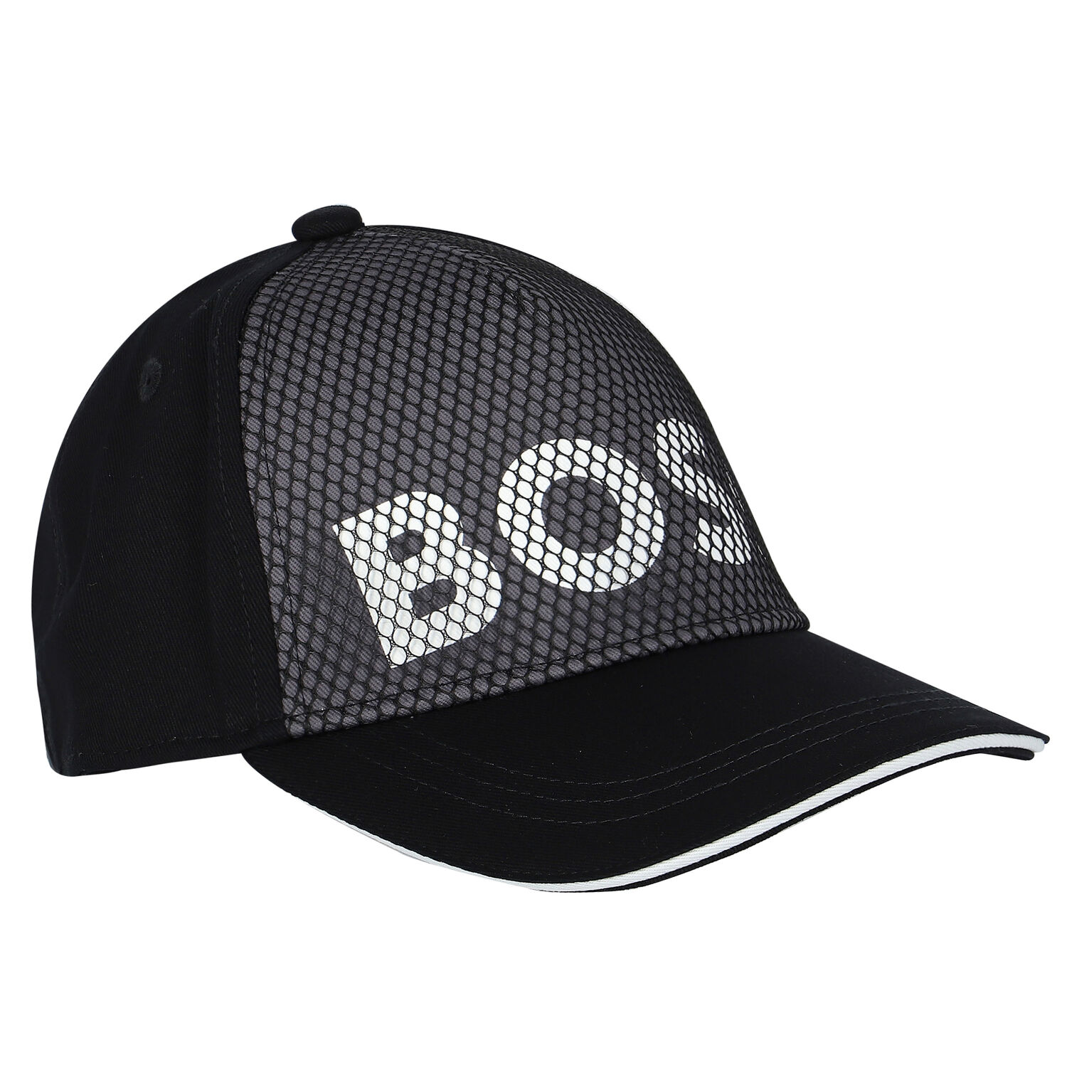 Boys Black Logo Cap, 1, hi-res