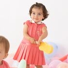 فستان بنات بالشعار بطبعه بولو باللون الوردى, 1, hi-res