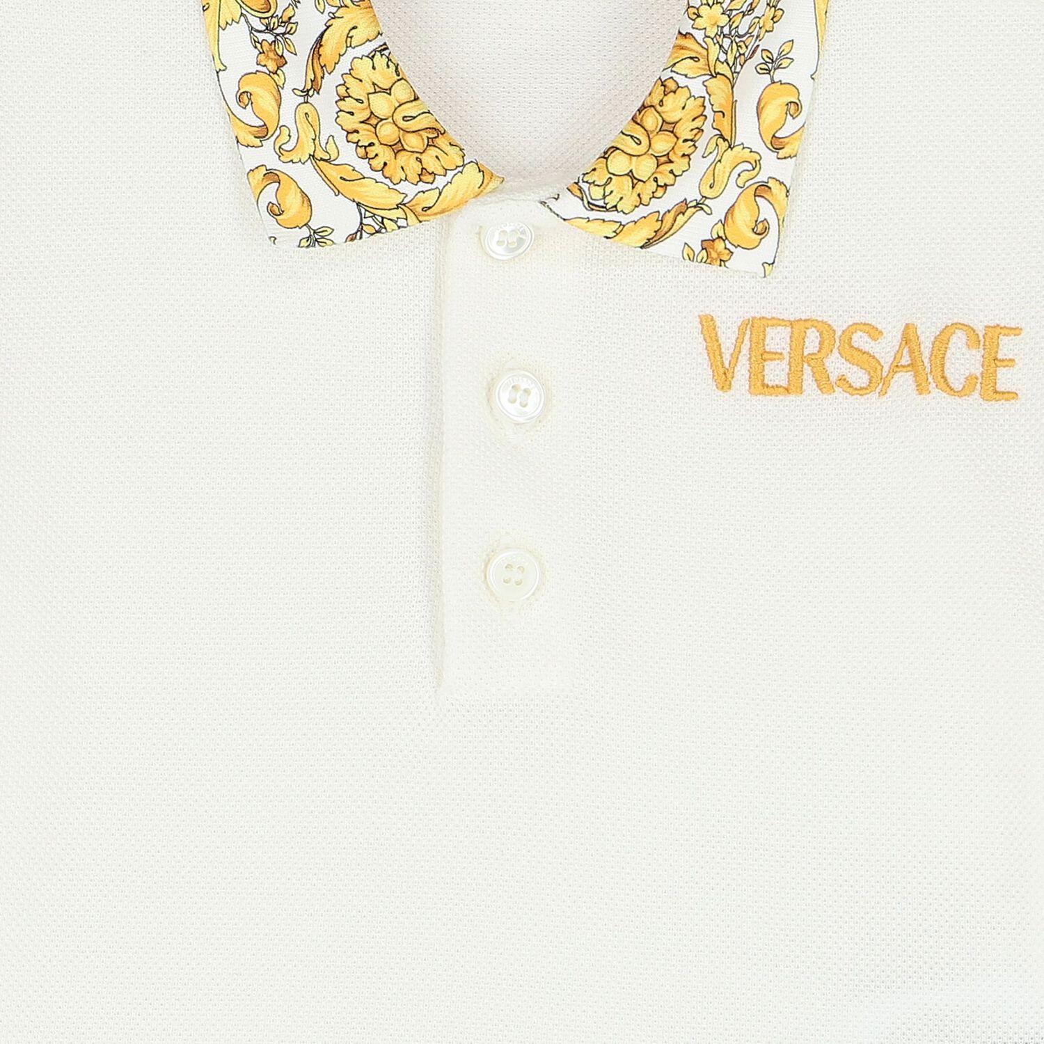 تيشيرت بولو أولاد بالشعار باللون العاجى, 1, hi-res image number null