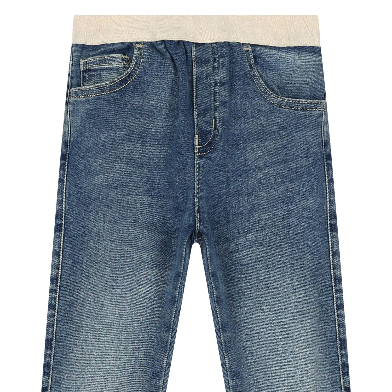 Younger Boys Blue Logo Denim Jeans, 1, hi-res image number null