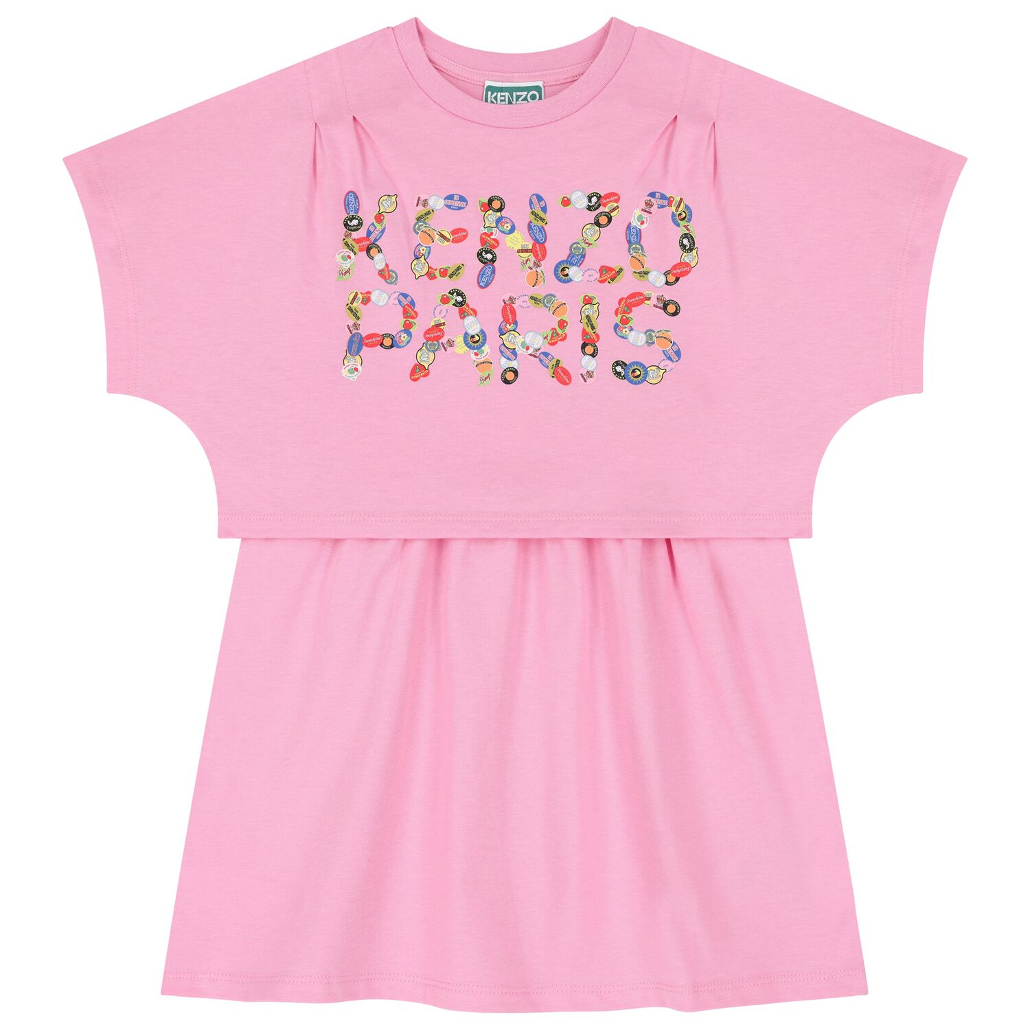 Girls Pink Logo Dress, 1, hi-res