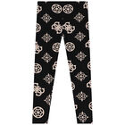 Girls Black Logo Leggings, 2, hi-res
