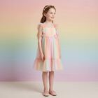 Girls Multi-Coloured Tulle Dress, 1, hi-res